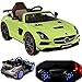 Produktbild Mercedes-Benz SLS AMG viele LED Effekte Soft Start Kinderauto Kinderfahrzeug Kinder Elektroauto (Grün)