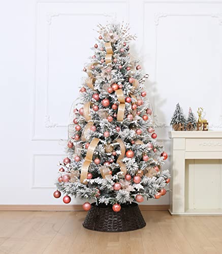 Christmas Ball Ornaments Rose Gold Christmas Tree Decorations With Hang Rope-36Pcs Shatterproof Christmas Ornaments Set With 6 Styles In 3 Sizes(Small Medium Large) #TOP5