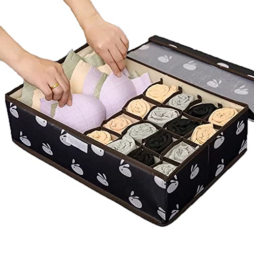 NEISRAI Underwear Drawer Organizer And Closet Dividersï¼ŒBreathable Materials, Storage Box for Underwear , Bra,Clothes, Socks... (Cute Bunny)