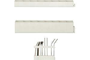 Reusable Straw Holder for Kitchen Cabinet Door | White