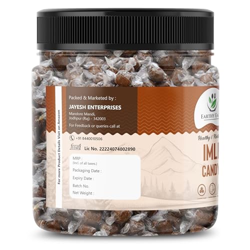 Image of Earthy Eats Imli Candy 400 G| Sweet and Tangy Tamarind Treat | Authentic Indian Snack | Flavorful Bite-Sized Candy for Kids and Adults | Ideal for Home, Office or Travel