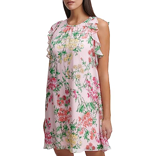 Image of Tommy Hilfiger Womens Polka Dot Chiffon Sleeveless Dress