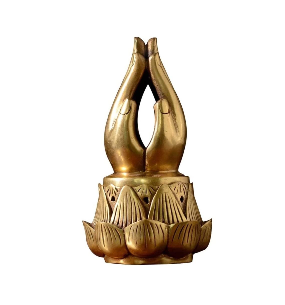 Incense Holder,Creative Buddha Hand Lotus Incense Burner Smoke Backflow Sandalwood Stove Tower Censer Suitable For Decoration Elegant