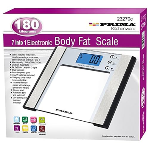 Bathroom Scale 7 In 1 - Weighing Body Fat Weight Electronic, Home Lose Dial | Mechanical, 180Kg Measuring | Monitor, Slim Design For Neat Storage | Change Mode, Adjustable Settings