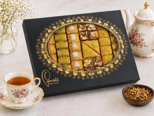 Persis Baklava Gift Box | 1kg (2.2 lb) 42 Pieces | Premium Baklava with Cashew Almond Walnut & Pistachio | Egg-Free | BRCGS Certified | Luxury Sweet Hamper for Special Occasions