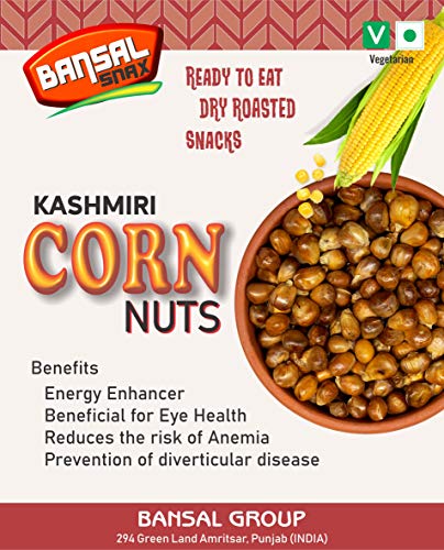 Image of Bansal Snax Kashmiri Corn Nuts Salted | Roasted Snacks, Oil Free, Ready to Eat | (Pack of 2) (200g X 2)