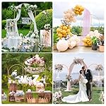 Arch Backdrop Stand Set of 2 With Cover (7.2FT+6FT) Gold Metal Wedding Arch Balloon Stand With Cover for Birthday Party Baby Shower Graduation Ceremony Decoration - Image 4