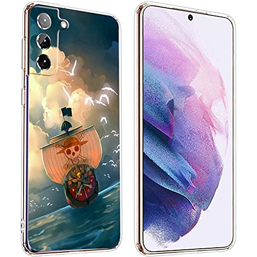 Anime One Piece Samsung S21 Plus Case,Japan Anime Cartoon One Piece Luffy  Cute Phone Case for Boys Men Girls,Anime Luffy Chopper Zoro Robin Nami Cool
