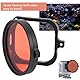58mm Rotfilter, Action Kamera Tauchfilter mit 16-facher Makro Nahlinse für Hero 9-Sportkamera, Unterwasser Tauchfotografie Zubehör aus Optischem Glas