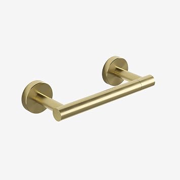 Brushed Gold Toilet Paper Holder, BWE Double Post Pivoting Toilet Paper Roll Holder