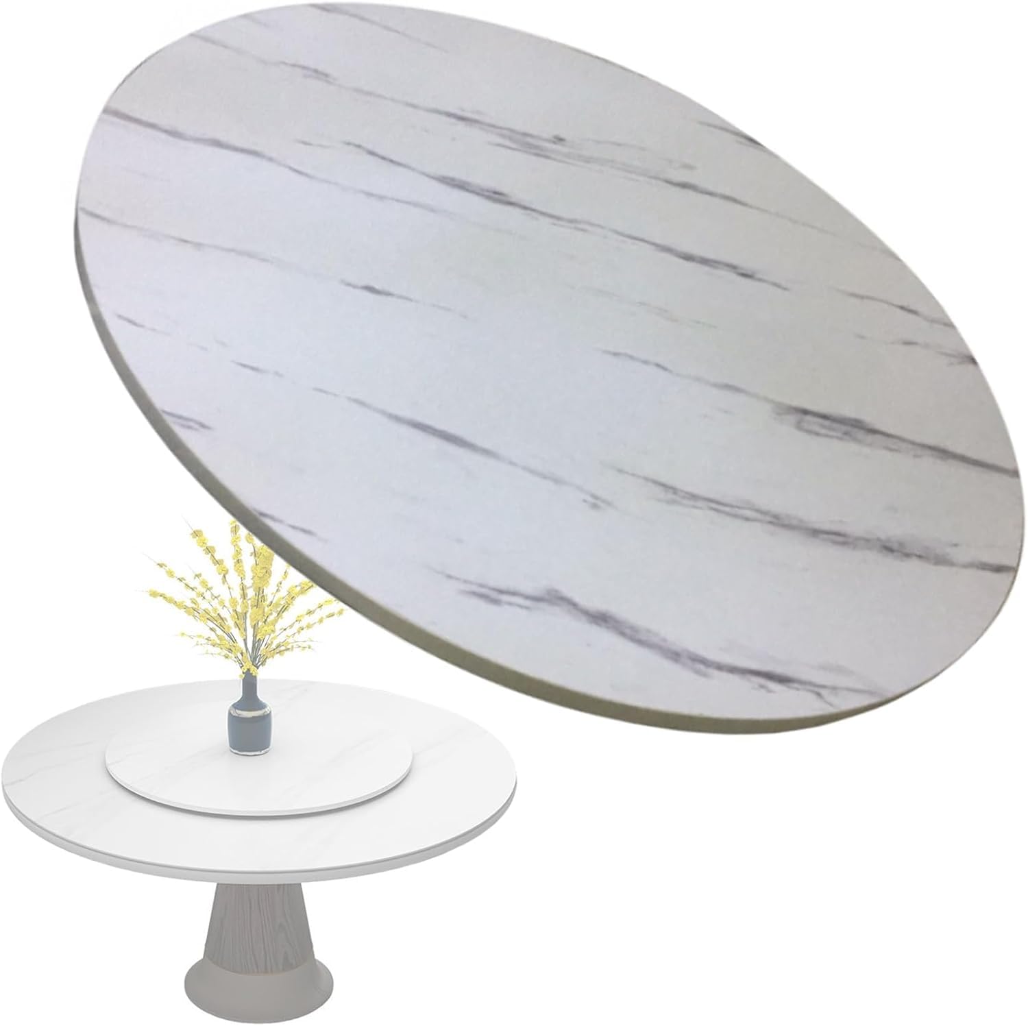 Plateau tournant rond en bois pour table à manger et plat de service Lazy Susan