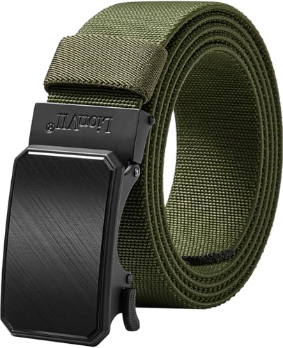 LionVII Ratchet Stretch Belt Men, Elastic Slide Work Belt for Men's with Automatic Buckle for Man...