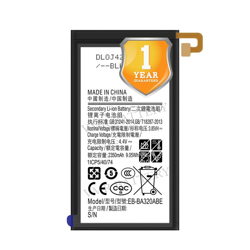 Image of Original EB-BA320ABE Battery Compatible for Samsung Galaxy A3 (2017) (SM-A320F) - (2350mAh) - 1 Year Warranty K7