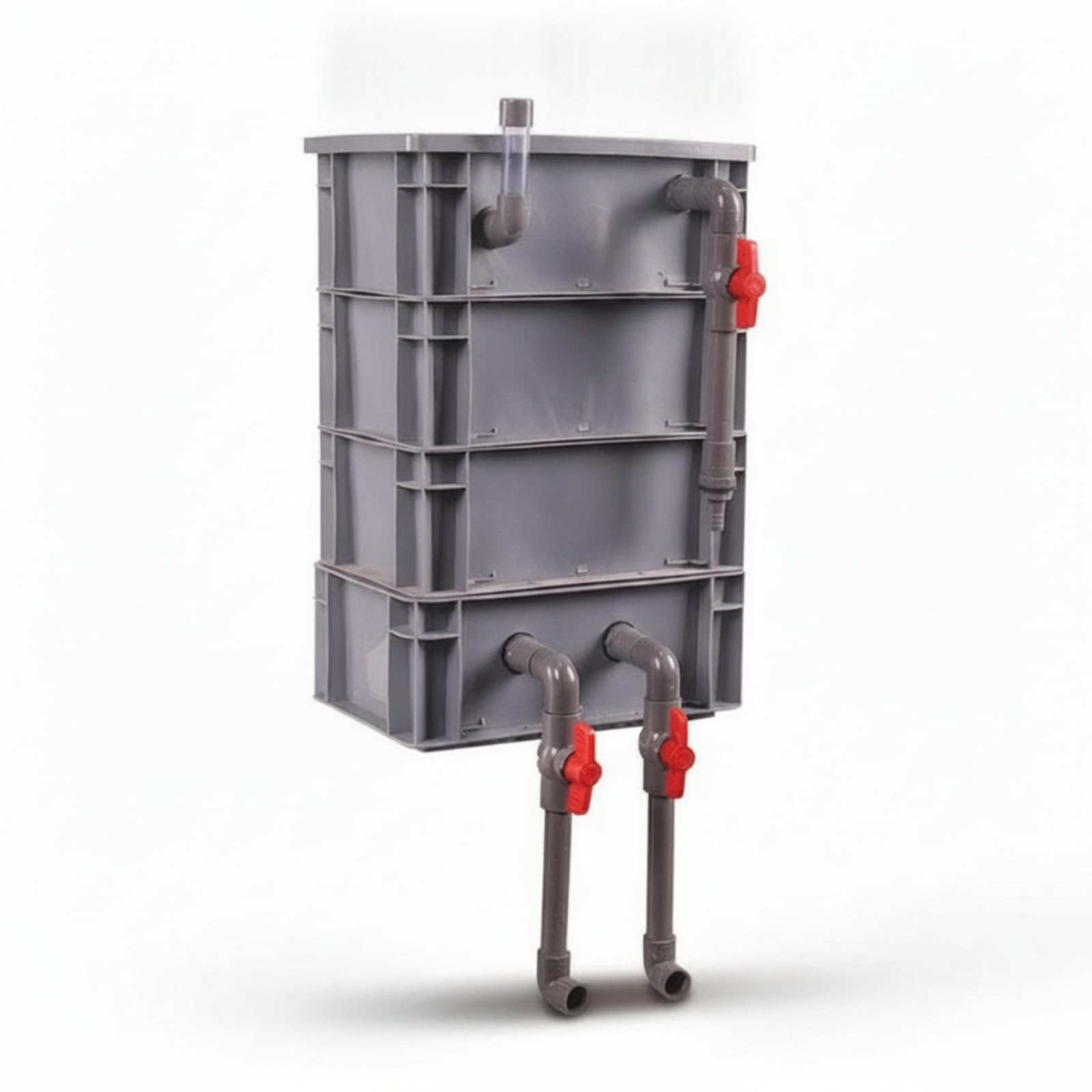 Aufsatzfilter Regelbar Filtergehäuse mit Ventilen Aquarium Filterbecken ohne Medien für Aquarianer, Size to 1
