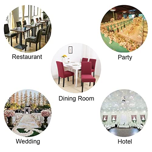 NDMMSO Dining Room Chair Covers Set of 4 Super Fit Stretch Removable Washable Dining Chair Protector Cover Seat Slipcover for Hotel Dining Room - Image 3
