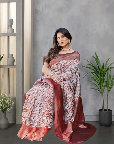 Image of Yashika Women's Banarasi Kanjivaram Art Silk Saree Set with Blouse |saree for Women | Saree | New Sari | Saree