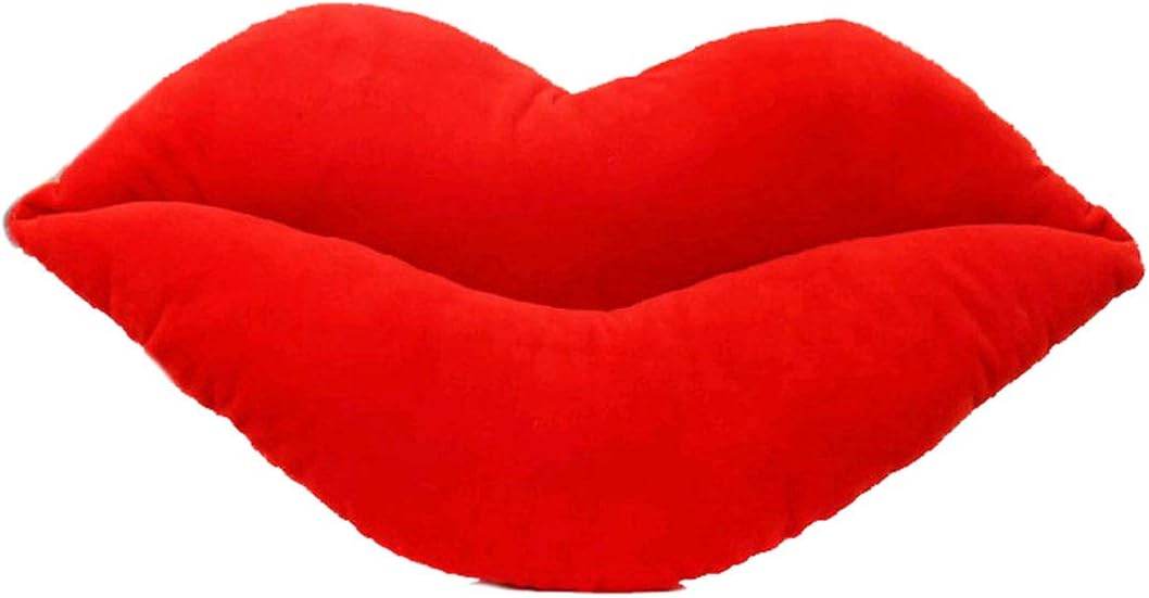 Hot Pink Red Lip Plush Throw Pillow Home Decor Cushion Valentines Gifts