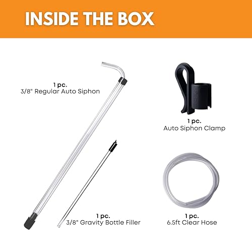 Miniatura 2 de FastRack Abrazadera automática de 38 pulgadas, kit de sifoneo de manguera de 6.5 pies con tubo de plástico libre de BPA de grado alimenticio para