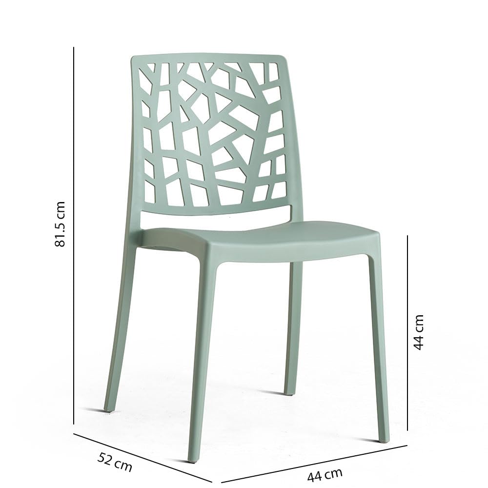 SIEDITI FUORI E DENTRO Sillas de Jardin en polypropylène Avec Fibre de verre, Sillas empilables pour extérieur ou intérieur, Design Moderne et Naturel - Trixy (4 Sillas, Verde Salvia)