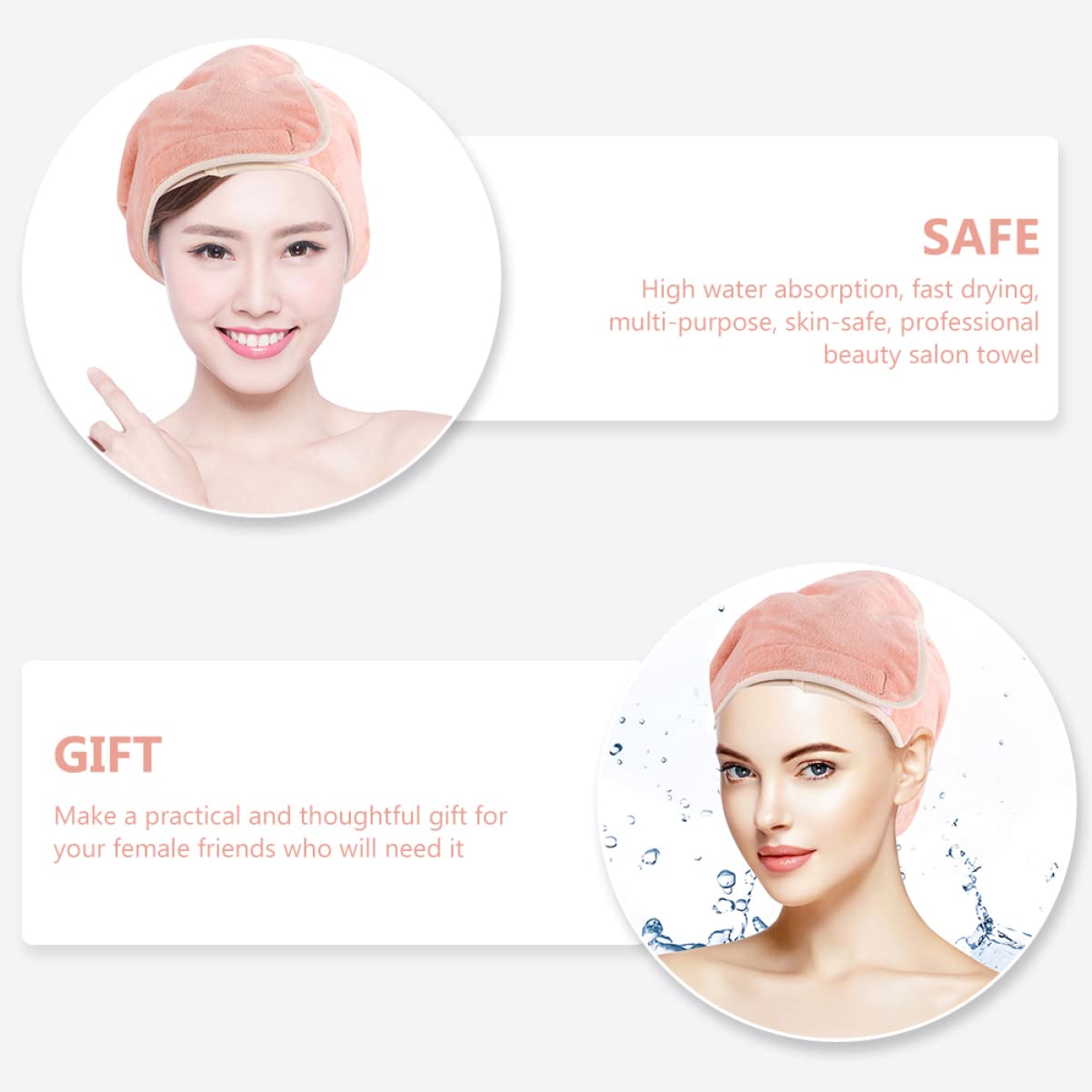 Superfaser Haarwickel fürs Spa, 2 Satz, Orange, für Frauen
