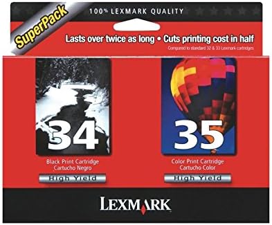 Lexmark 18C0535 34 35 P4330 P4350 6250 6350 P915 X2500 X5075 X7300 Z1300 Ink cartridge Combo Pack (Black & Color, 2-Pack) in Retail Packaging