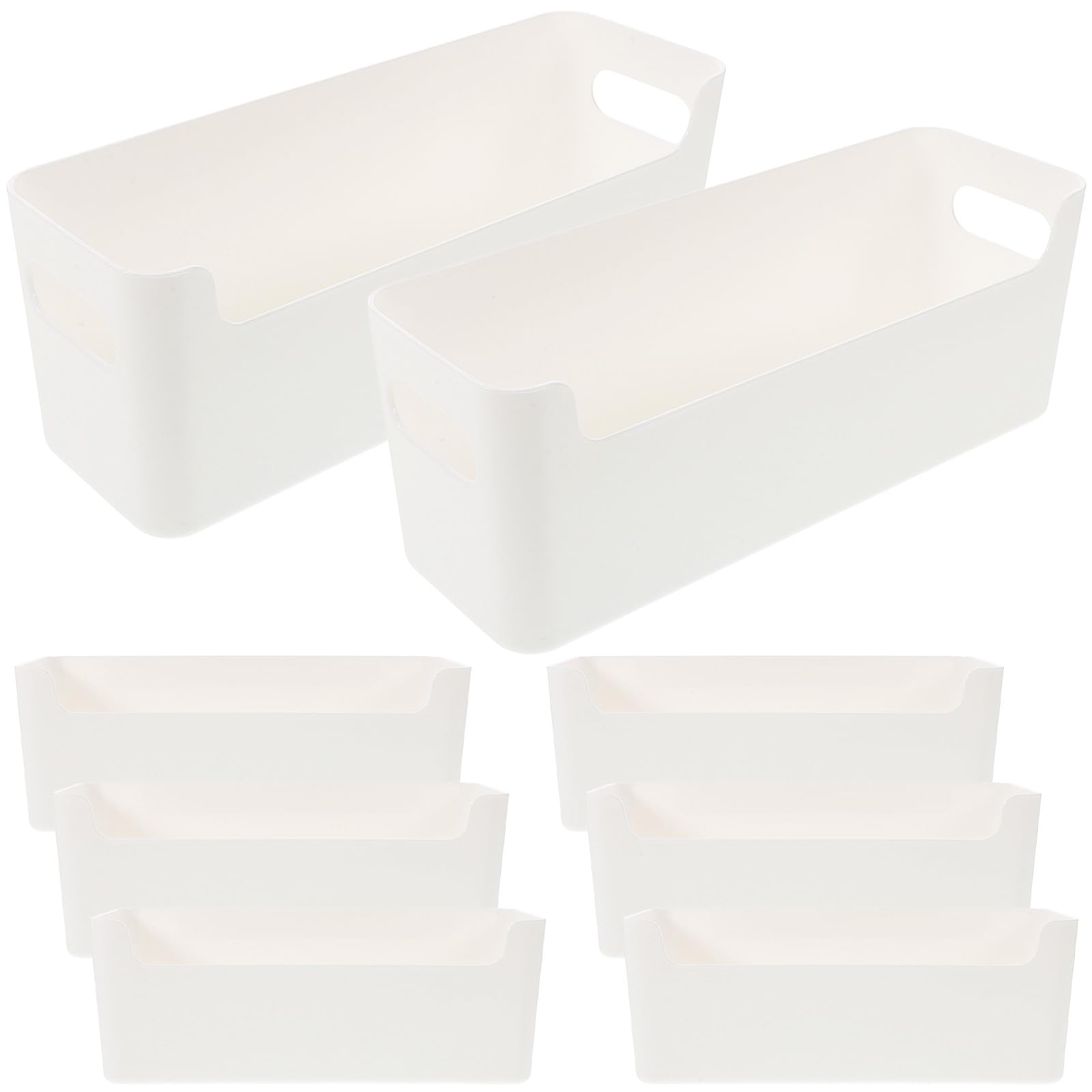 Gatuida Organizzatore per Cassetti da Cucina in Plastica Bianca 8 Pezzi, Divisore per Utensili e Spezie, Contenitore Salvaspazio per Armadietti, per Organizzazione Cucina e Accessori