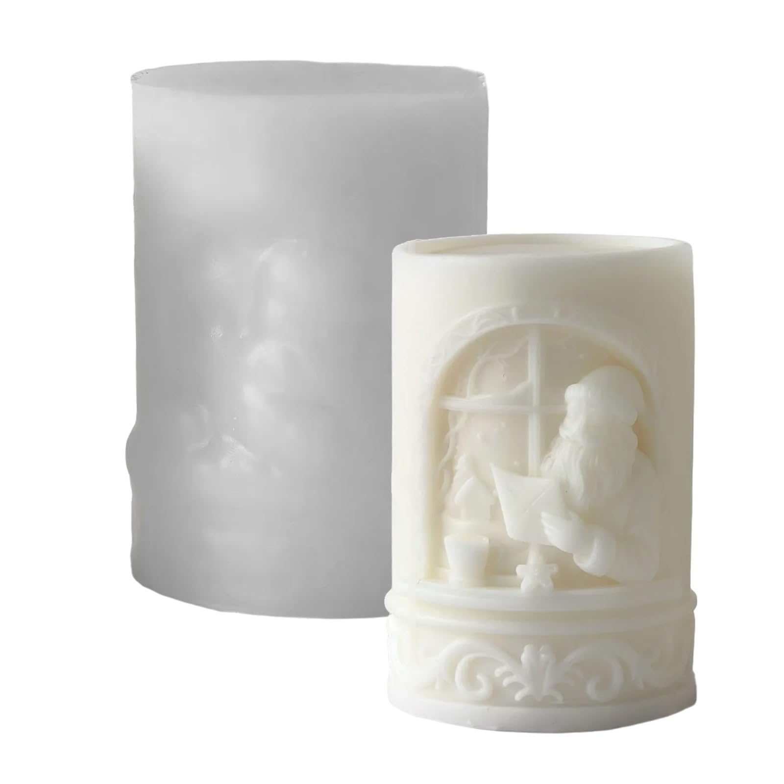 Hsioluted Recyclable Christmas Flame Making Cast Silicone Relieved Tube Shape for Holiday Garnishes Santa Flame Silicone Cast