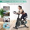 Indoor Cycling Bike Stationary - Exercise Bike for Home Cardio Workout with Comfortable Seat Cushion & Silent Belt Drive & Pad Holder