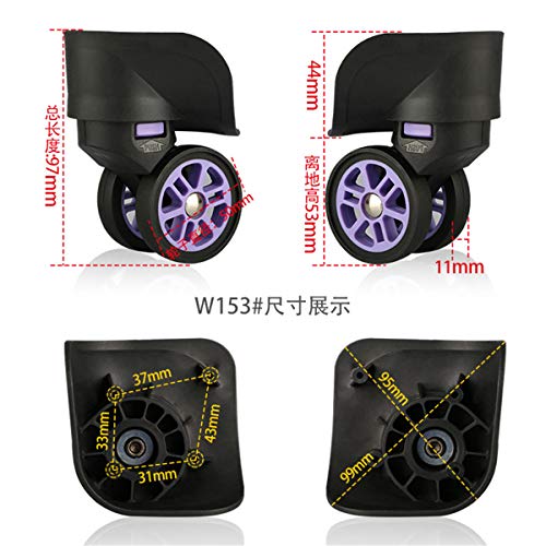 Luggage Wheel,Luggage Suitcase Wheels, 360 Degree Swivel Luggage Mute Wheel Suitcase Replacement Repair Wheels Parts Spinner (W153#)2