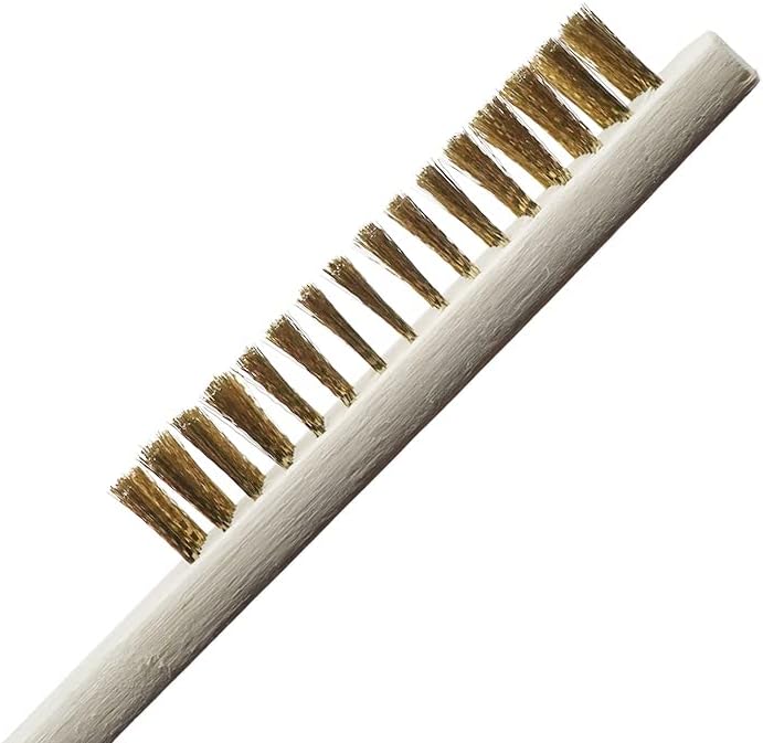 1pc/2pcs Dental Lab Material Copper Brush Lceaning Burnishing Brush with Wooden Handle for Dental Burs and Dental Product Tool (Color : 1pc)