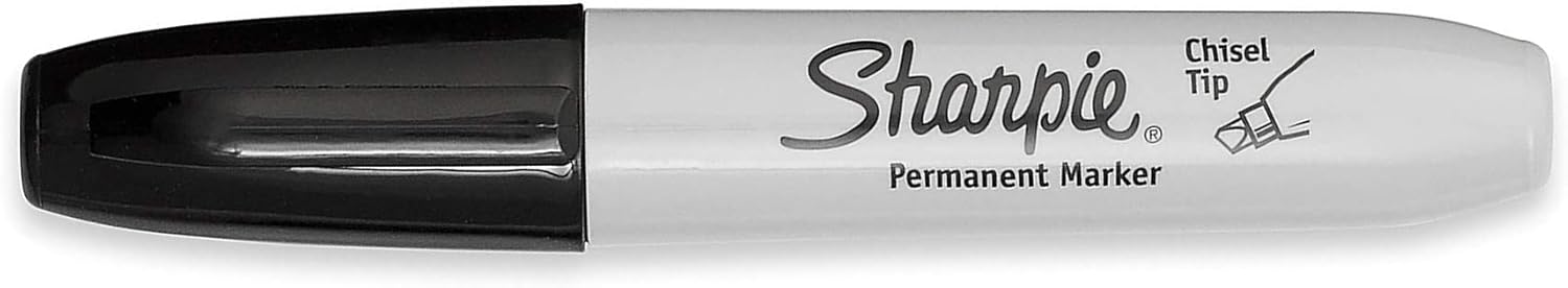 Sharpie Black Chisel Tip Permanent Marker, 12-Pack, 38201