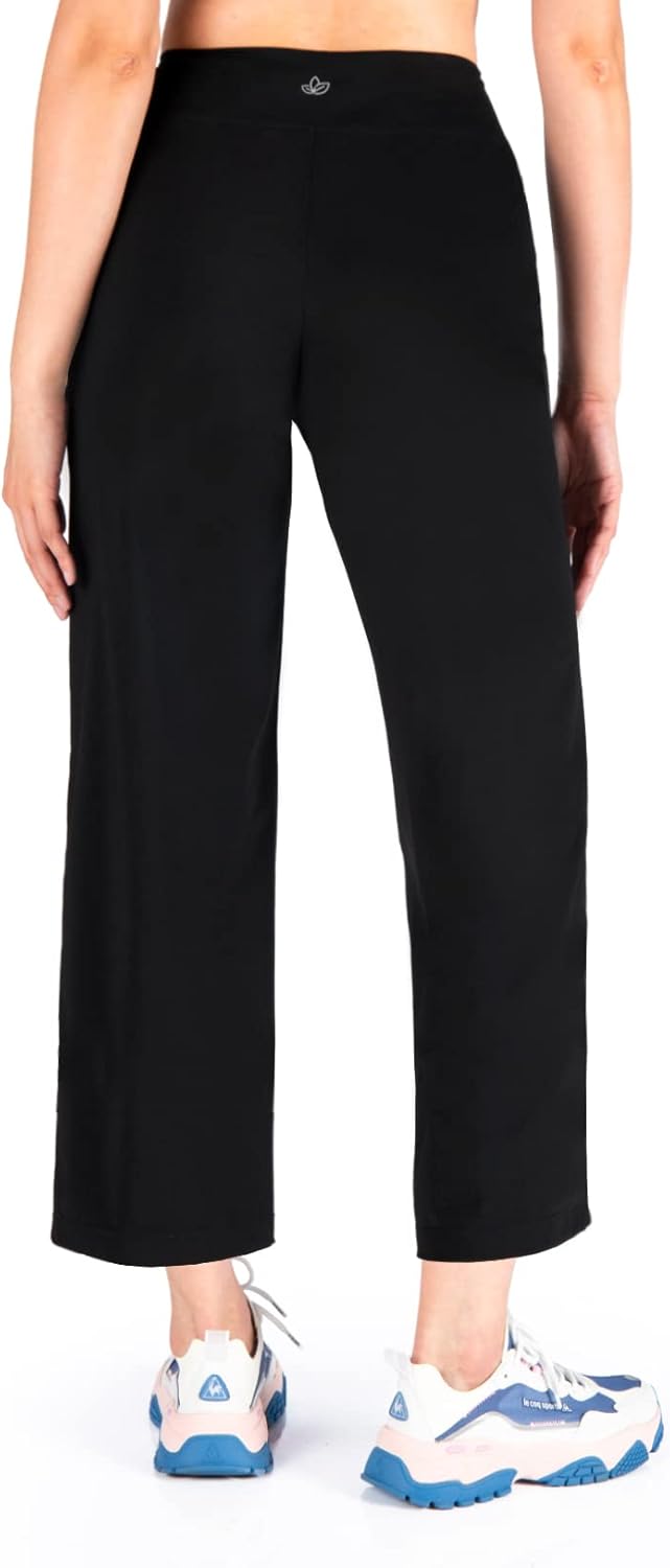 Yogipace Women's UPF 50+ High Waisted Wide Leg Cropped Yoga Pants with Pockets,Lightweight Lounge Pant,22"/25"/28" Inseam - Image 2