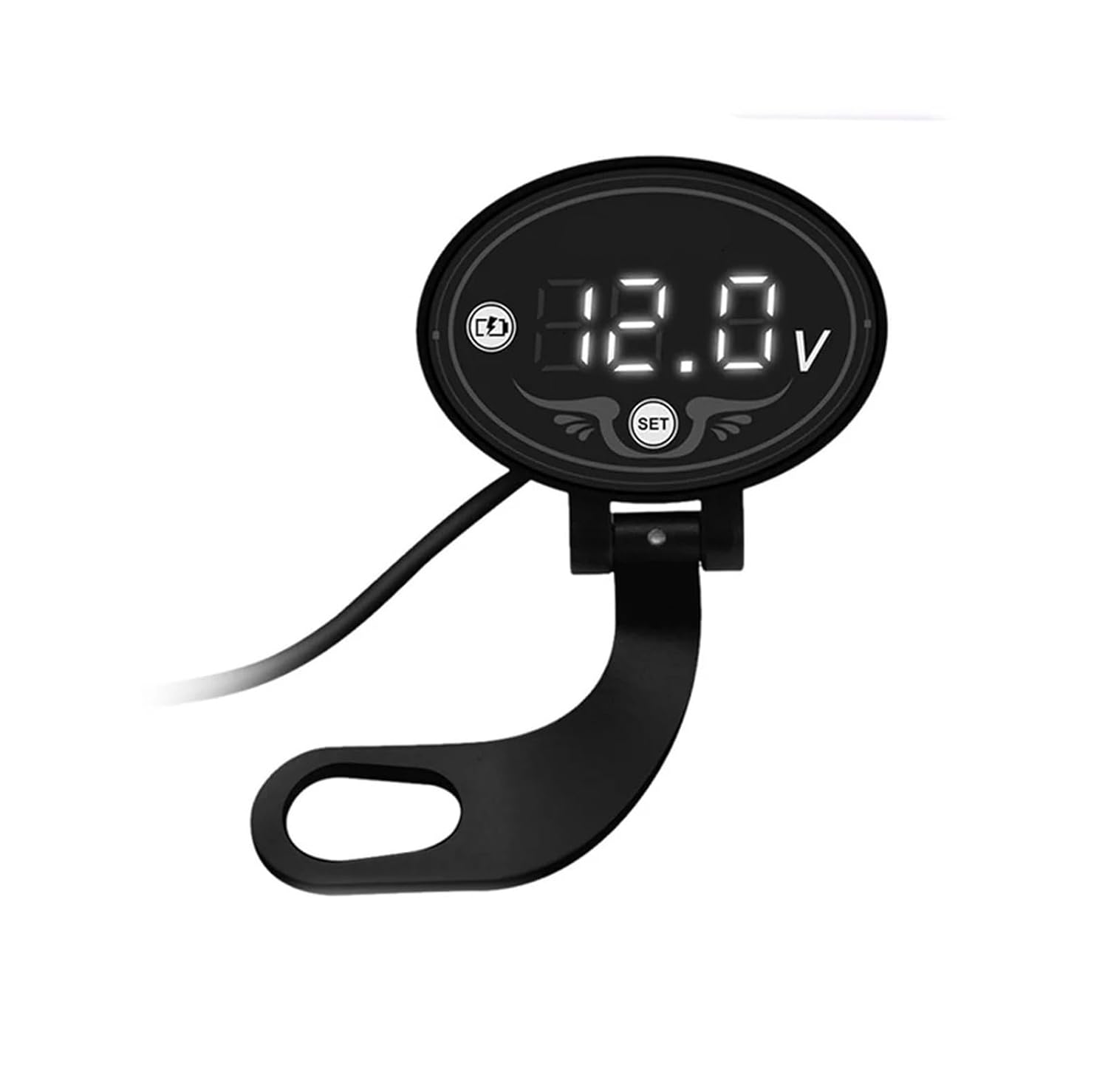 12V24V Motorcycle Car Battery Voltmeter LED Display with Low Voltage Warning Det Meter LED Digital Voltmeter Gauge Waterproof(Red)