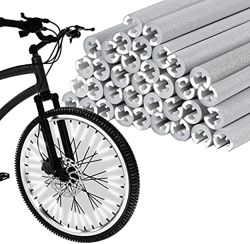 72 Pcs Bicycle Spoke Reflectors,Bike Reflectors for Night Riding 360°Visibility,Warning Spoke Lights Covers are Made of Waterproof and Reflective Materials, Bike Tire Lights Easy to Assemble