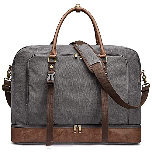 S-ZONE Travel Sports Duffle Men Gym Bag Canvas Weekender Overnight Carryon Duffel with Shoes Laptop Compartment S-ZONE Travel Sports Duffle Men Gym Bag Canvas Weekender Overnight Carryon Duffel with Shoes Laptop Compartment