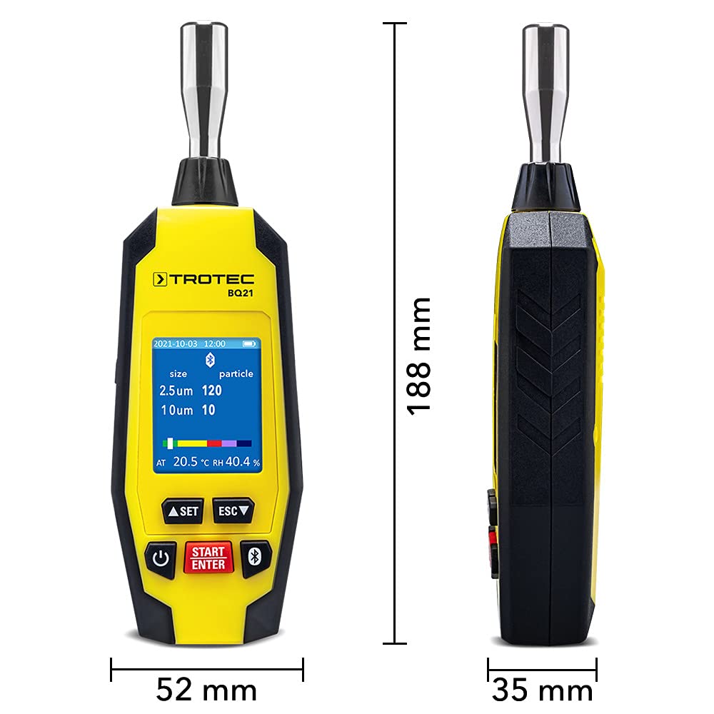 TROTEC BQ21 contador de partículas Bluetooth para calidad del aire