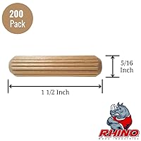Vista 146 de 3/8" x 2" - Paquete de 500 pasadores de madera - Secados al horno, estriados y biselados (3/8" x 2", 500 unidades)