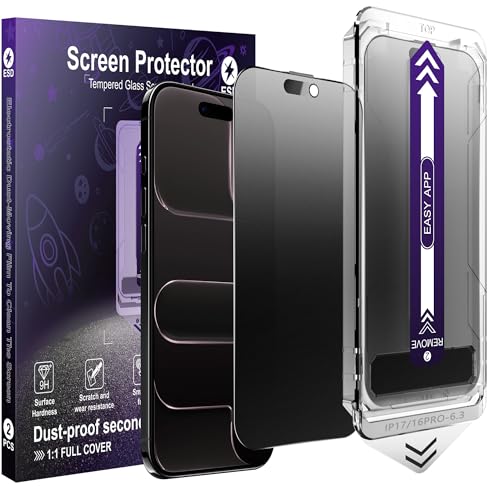 KUARMOR 2-Pack Matte Privacy Glass Screen Protector for iPhone 17 Air Anti-Glare & Anti-Spy Anti-Reflection Smooth as Silk Military-Grade 9H Hardness Easy Installation
