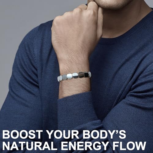 2 Pulseras Hematite Ajustables para Hombre miniatura 4