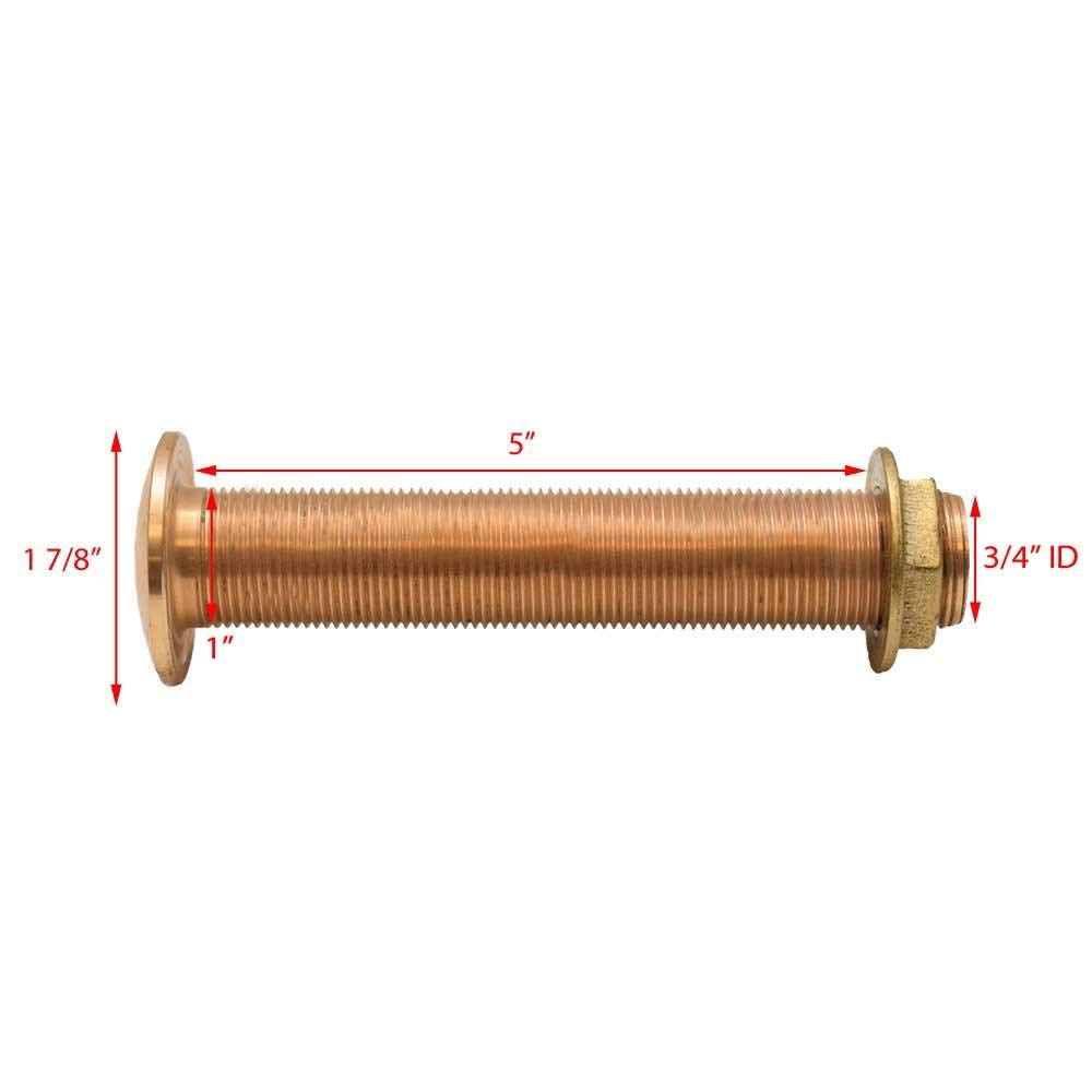 Perko 3/4" Thru-Hull Fittnig W/Pipe Thread Bronze Extra Lo