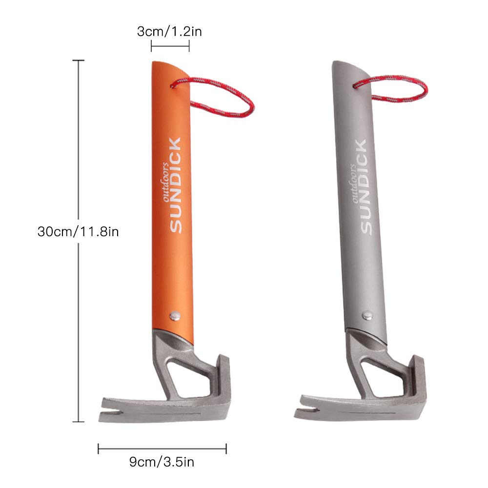 Lixada Marteau de tente de camping en aluminium - Marteau de tente en acier inoxydable - Arrache-clou - Accessoire de tente