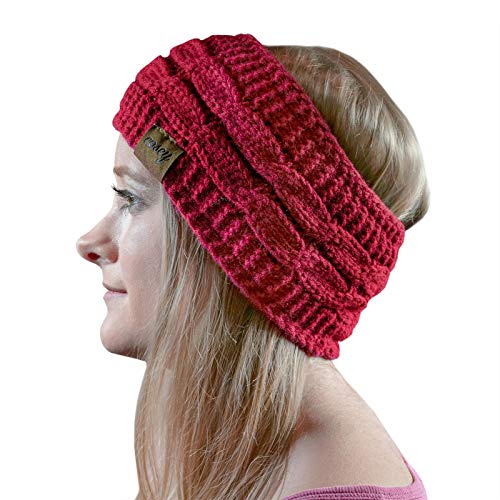 Preisvergleich Produktbild cosey- gefüttertes weiches Strick Stirnband mit Innenfleece in rot