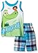 Disney Boys' 2 Piece Plaid Muscle Tee Short Set, White,3T