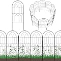 POLYJKL Decorative Garden Fence 10 Pack, 30in (H) x 10ft (L) Rustproof Metal Wire Animal Barrier, Arched Flower Edging Border Fencing Panel for Dog, Yard, Patio, Outdoor, Decor