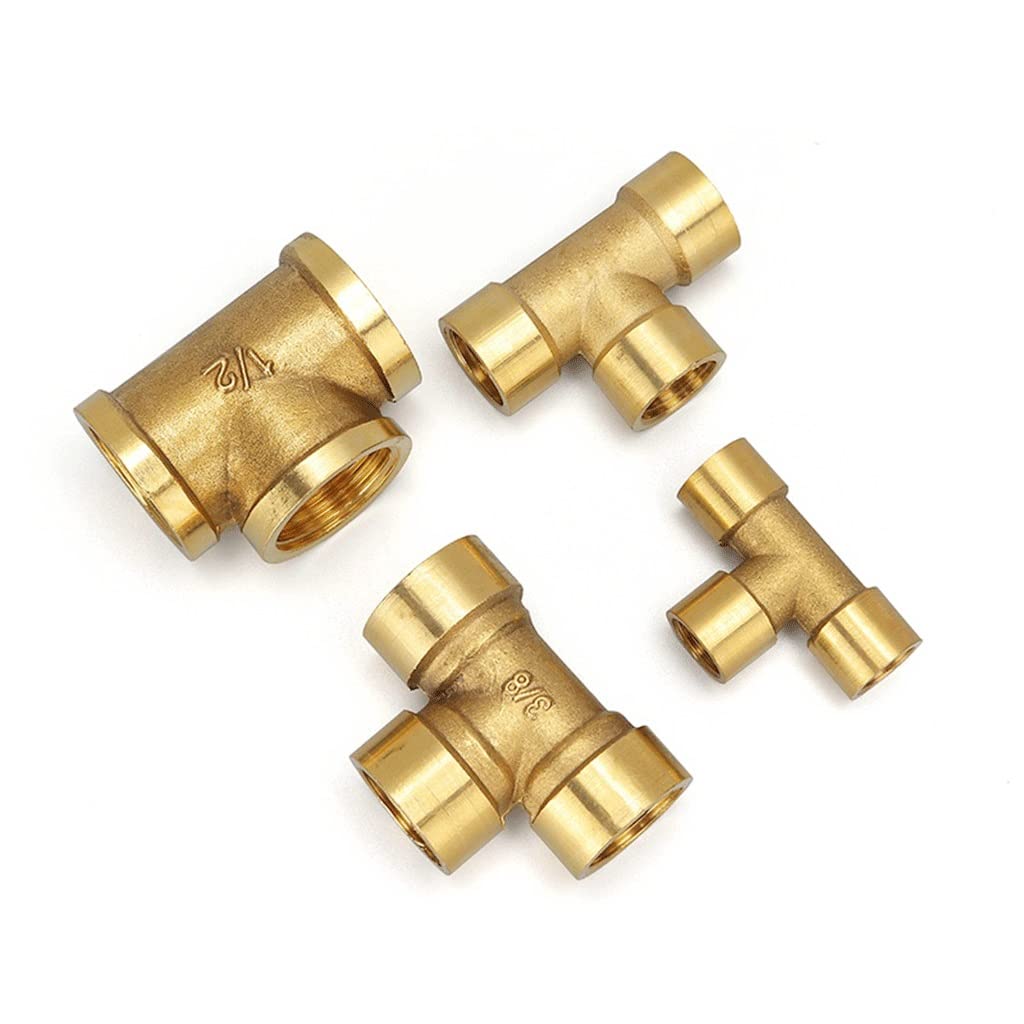 Conector de Toque de Manguera, 1 Conector Adaptador de instalación de tuberías de latón de Tres vías, Utilizado for Rosca Interna de 1/8 "1/4" 3/8 "1/2" 3/4 "1" de decoración del hogar Agua