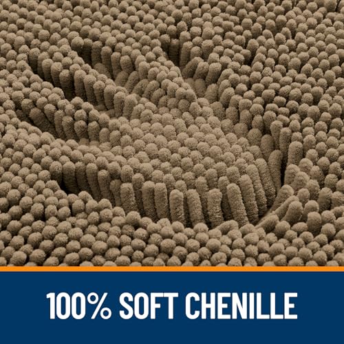 Image of OLANLY Large Bathroom Rugs 70x46, Extra Soft Absorbent Chenille Bath Rugs, Rubber Backing Quick Dry, Machine Washable Bath Mats for Bathroom Floor, Tub and Shower, Home Decor Accessories, Tan