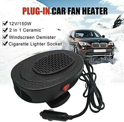 Miniatura 7 de Calentador de coche de 12 V, 150 W, portátil, desempañador, ventilador de calefacción o enfriamiento rápido 2 en 1 con enchufe para encendedor de