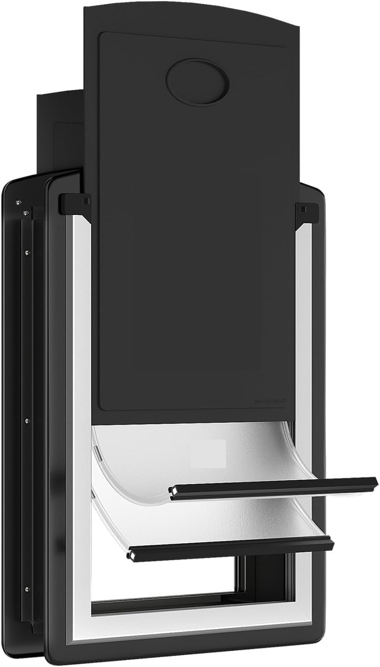 Exquisite All-Stainless Steel Frame Cat Door, Artificial Pet Door, Suitable for Small Indoor Pet Cats(Medium)