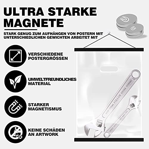Sanauto B0 Posterleiste Posterschiene Posterleisten 100CM, Magnet Magnetische Holz Poster Aufhänger Halter Rahmen Leisten Bilder Bild… – Ansicht 3