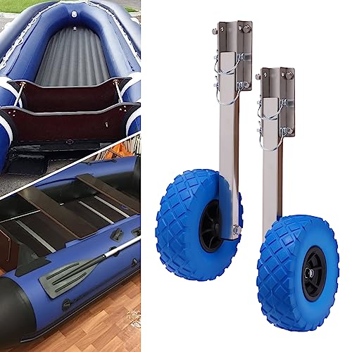 Xigner Slipräder für Schlauchboote Abnehmbare Transporträder mit 25 cm Reifen und 120 kg Tragfähigkeit Heckräder für alle Arten von aufblasbaren Booten und Anhängern